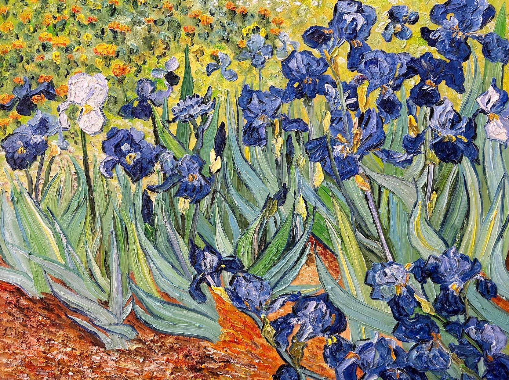Hand-painted by a senior artist | Van Gogh's Irises