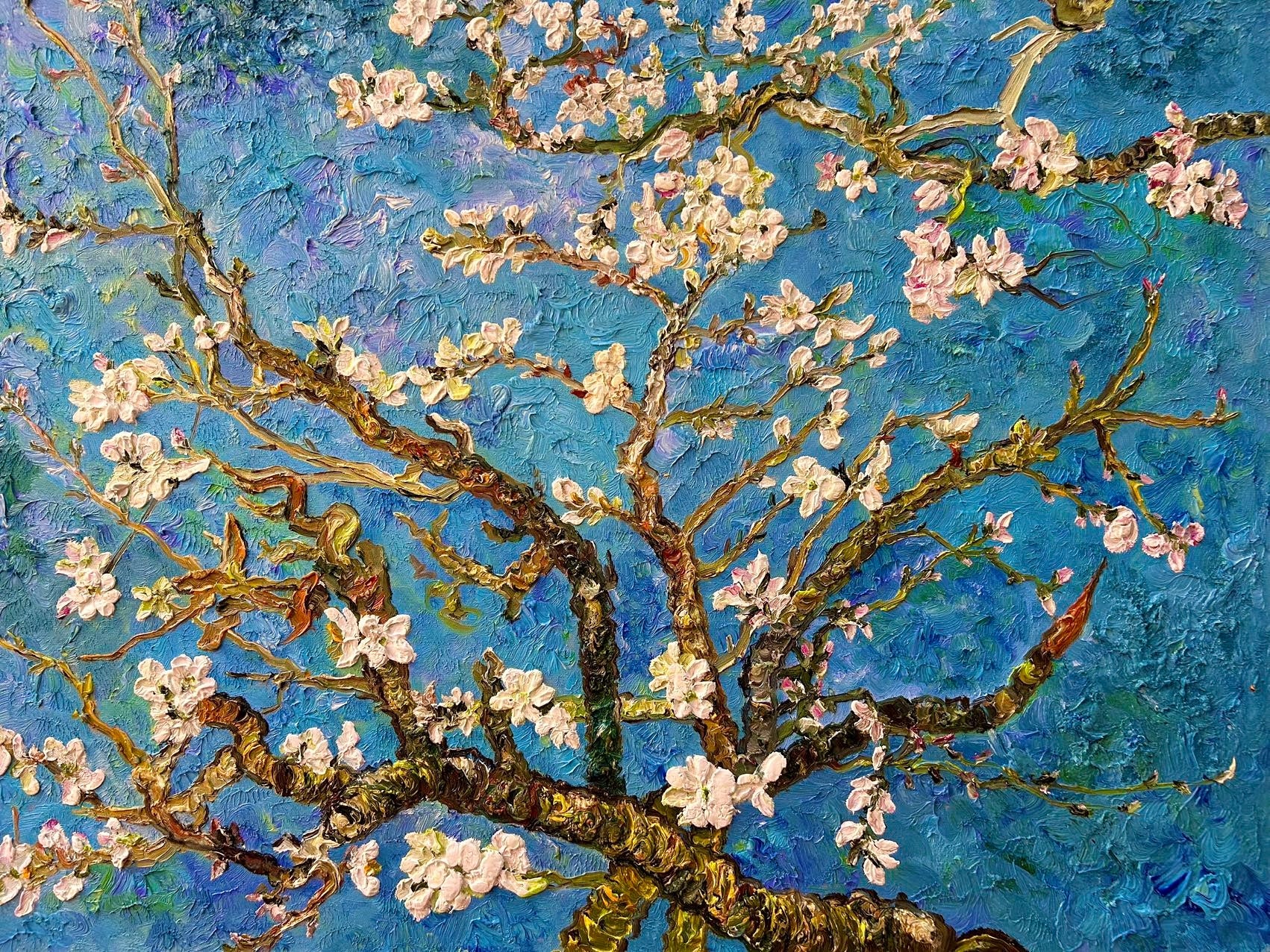 Hand-painted by a senior artist | Van Gogh's Almond Blossoms