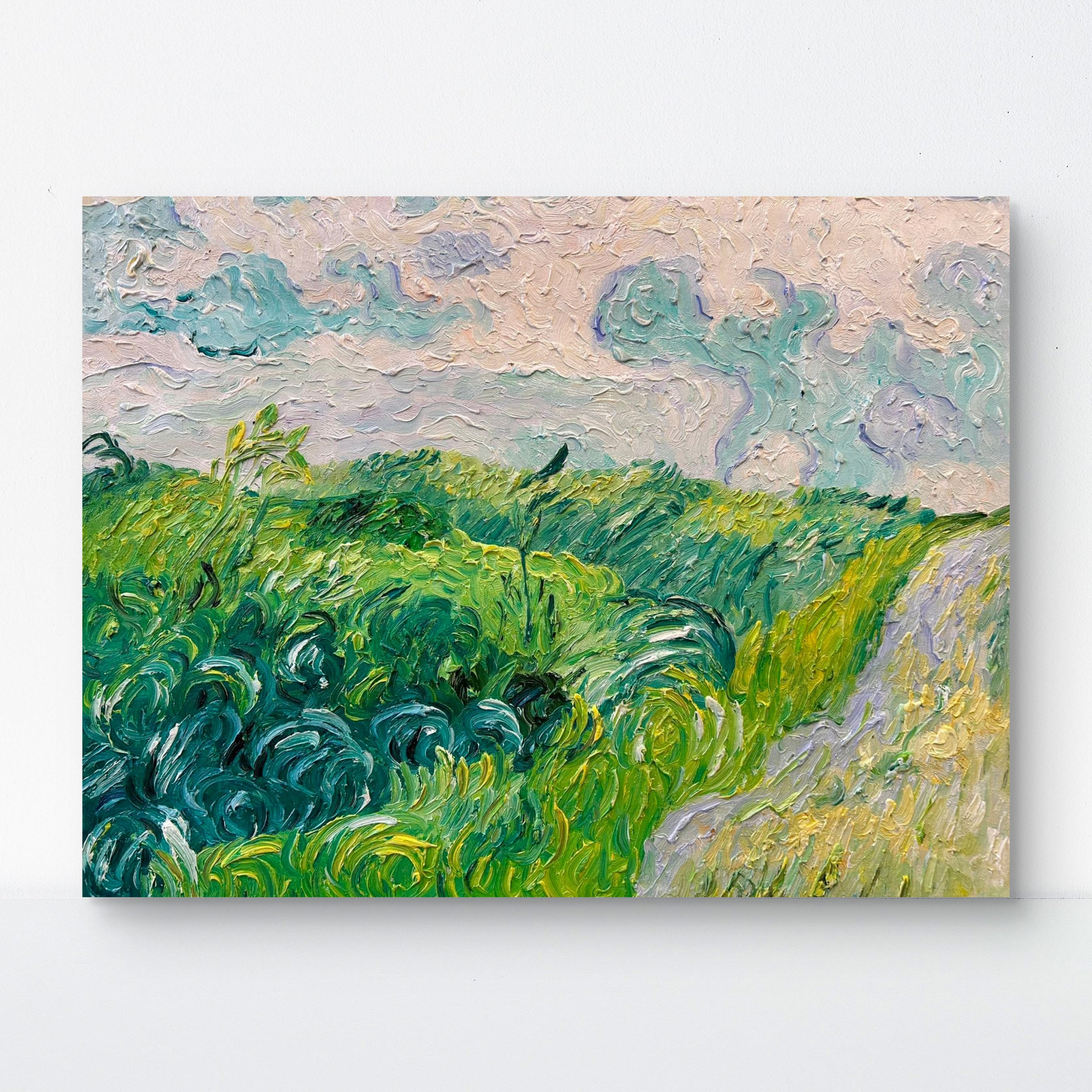 Hand-painted by a senior artist | Van Gogh's Green Wheat Fields