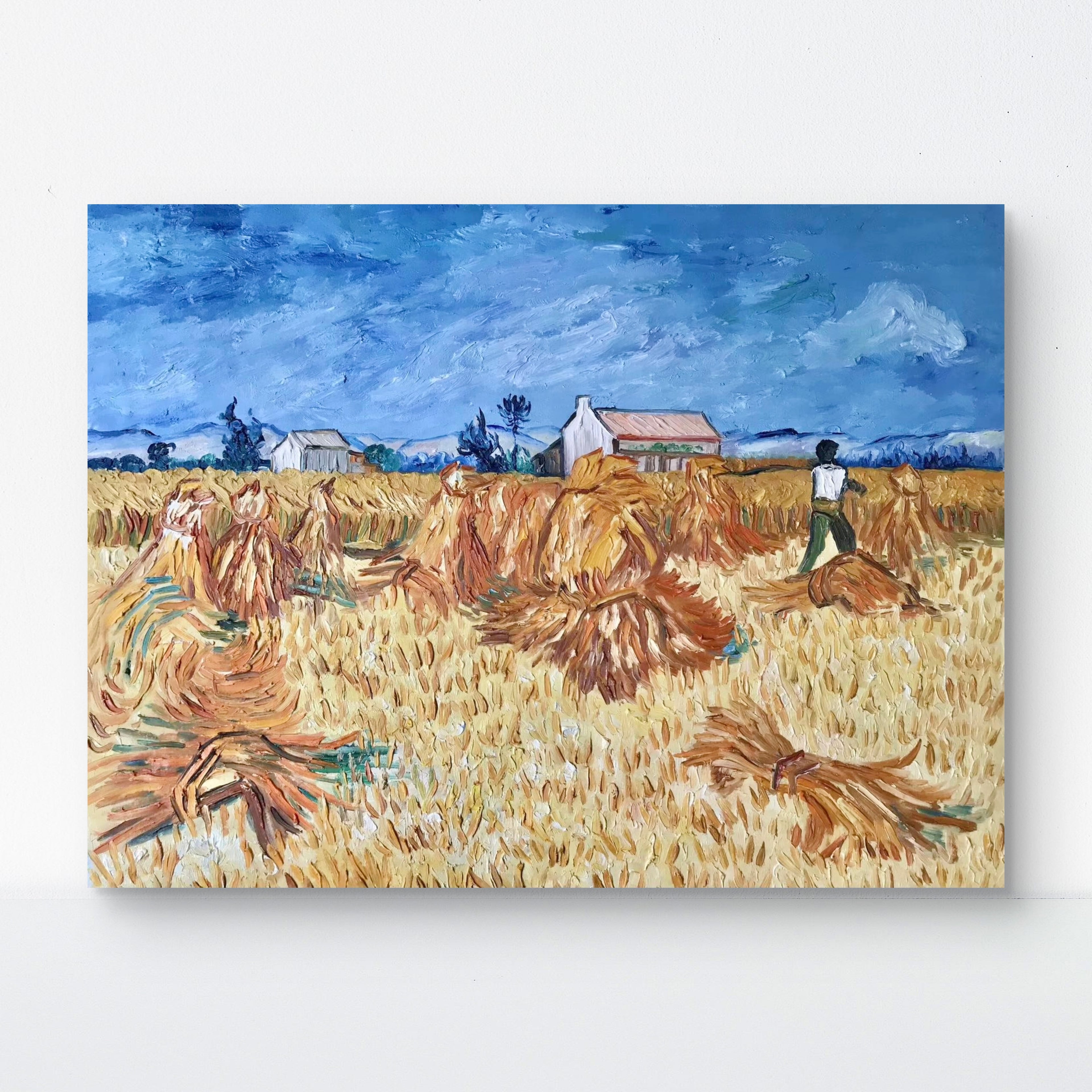 Hand-painted by a senior artist | Van Gogh's Wheatfield with a Reaper