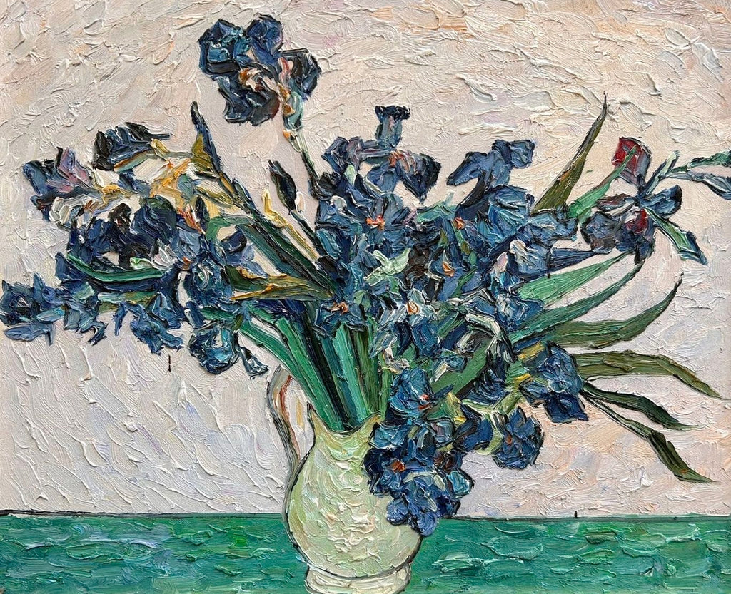 Hand-painted by a senior artist | Van Gogh's Irises in a Vase