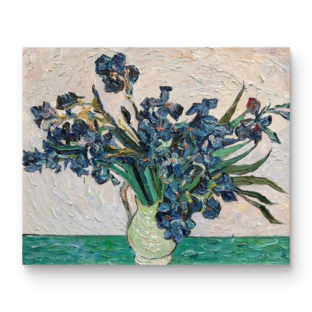 Hand-painted by a senior artist | Van Gogh's Irises in a Vase