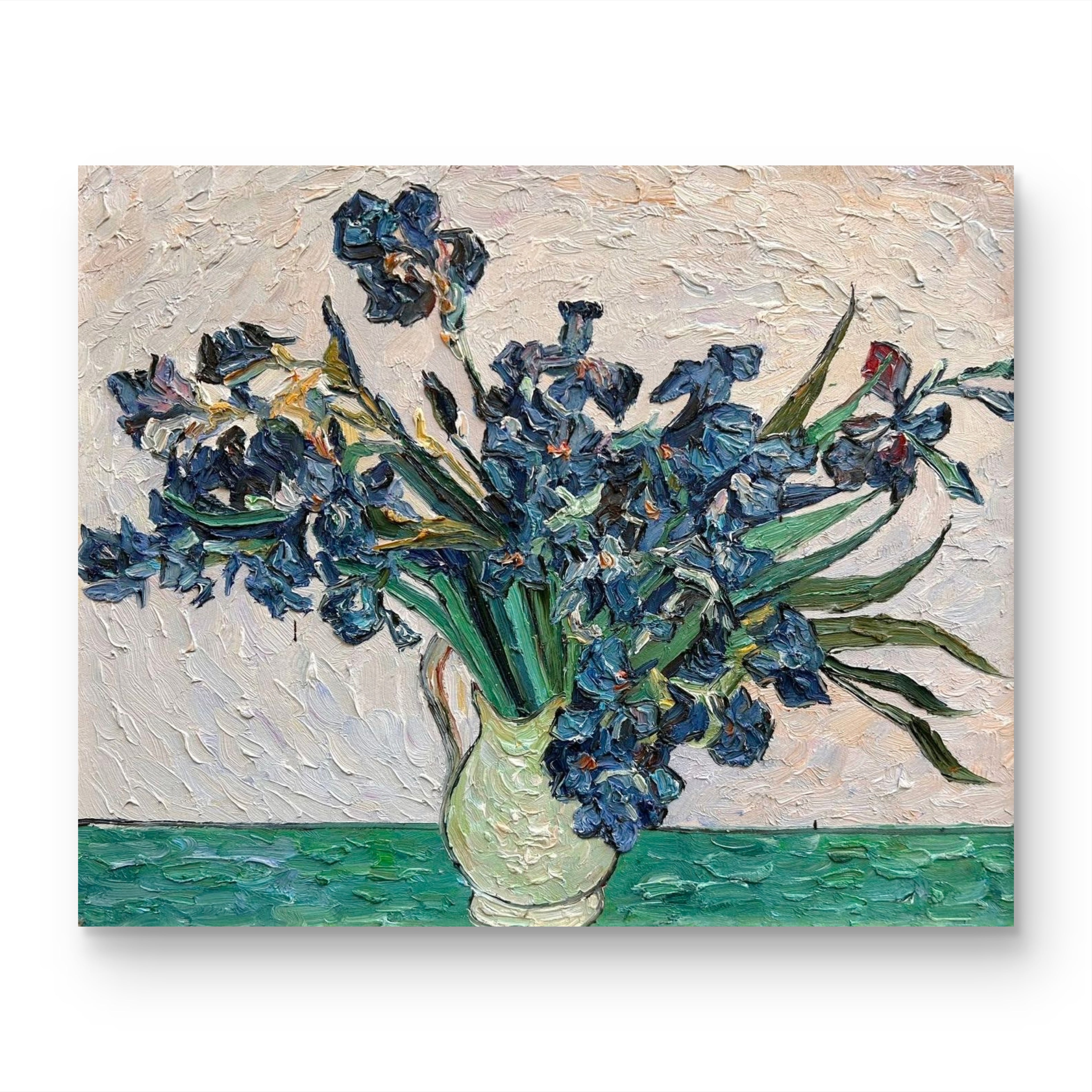 Hand-painted by a senior artist | Van Gogh's Irises in a Vase
