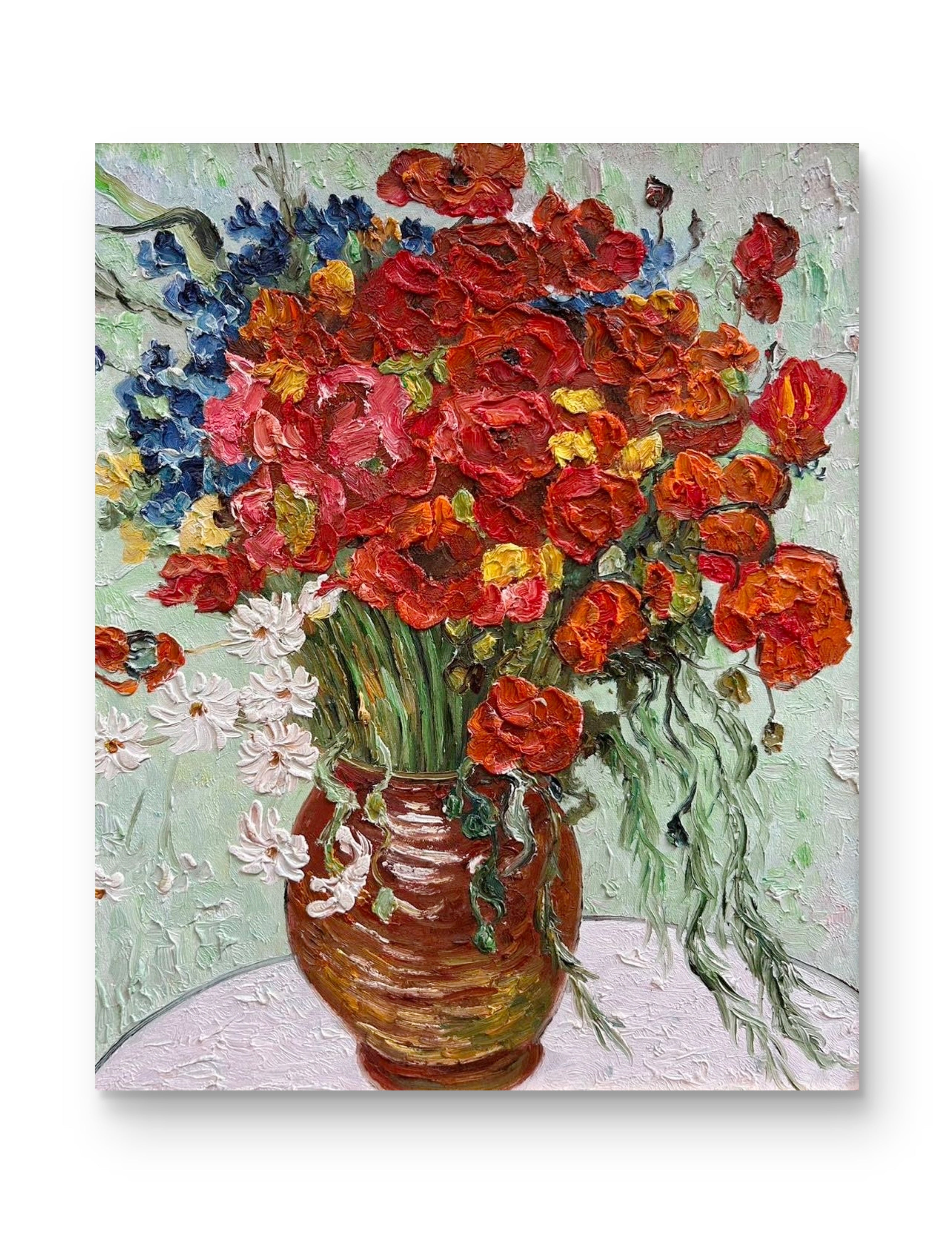 Hand-painted by a senior artist | Van Gogh's Daisies and Poppies