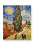 Hand-painted by a senior artist | Van Gogh's Road with Cypress and Star