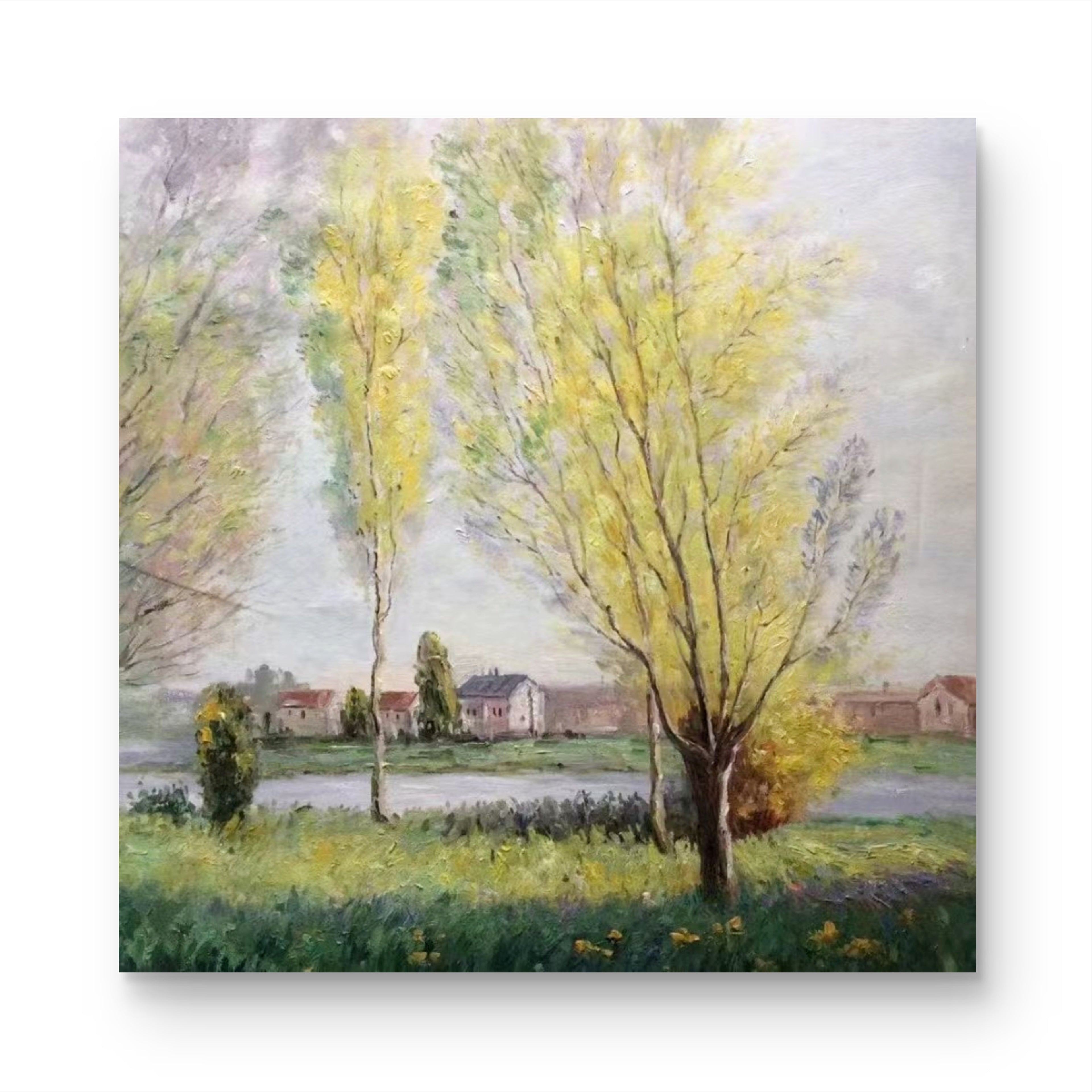 Hand-rendered by a master artist | Monet's Poplars, Spring