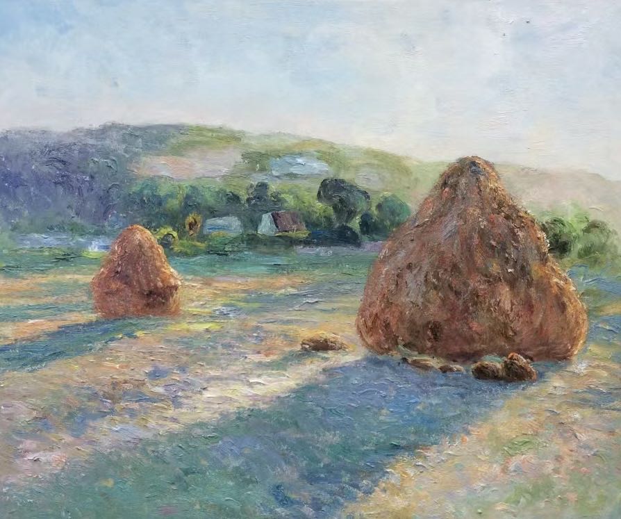 Hand-rendered by a master artist | Monet's Haystacks