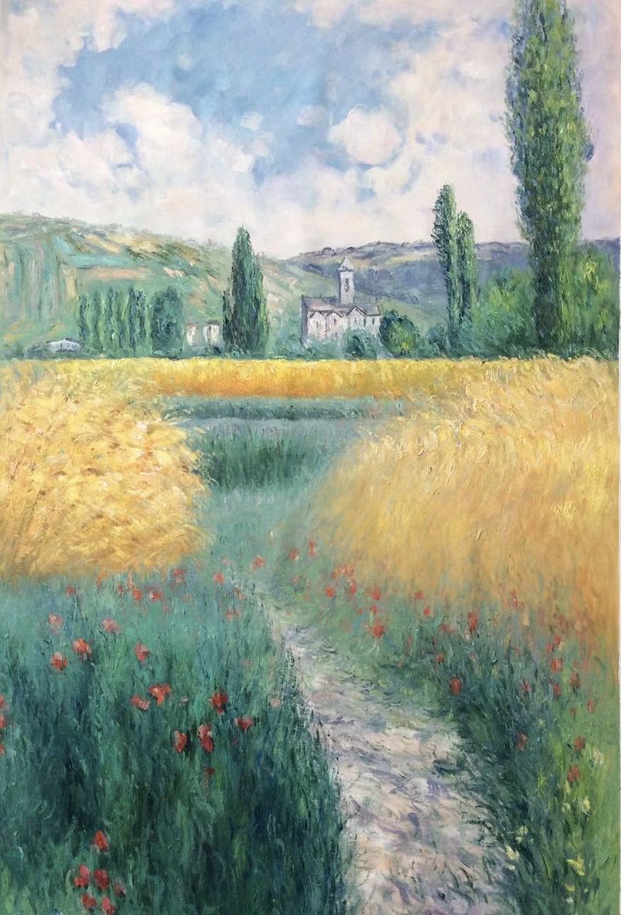 Hand-rendered by a master artist | Monet's The Wheat Field, Vétheuil
