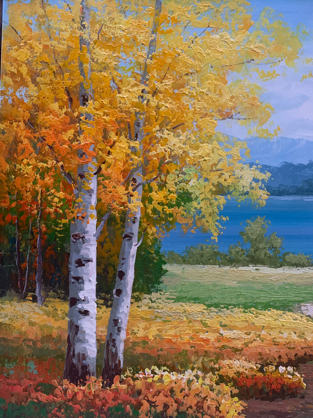 Moonlit Birch Forest | Exquisitely Hand-Painted by Senior Artists