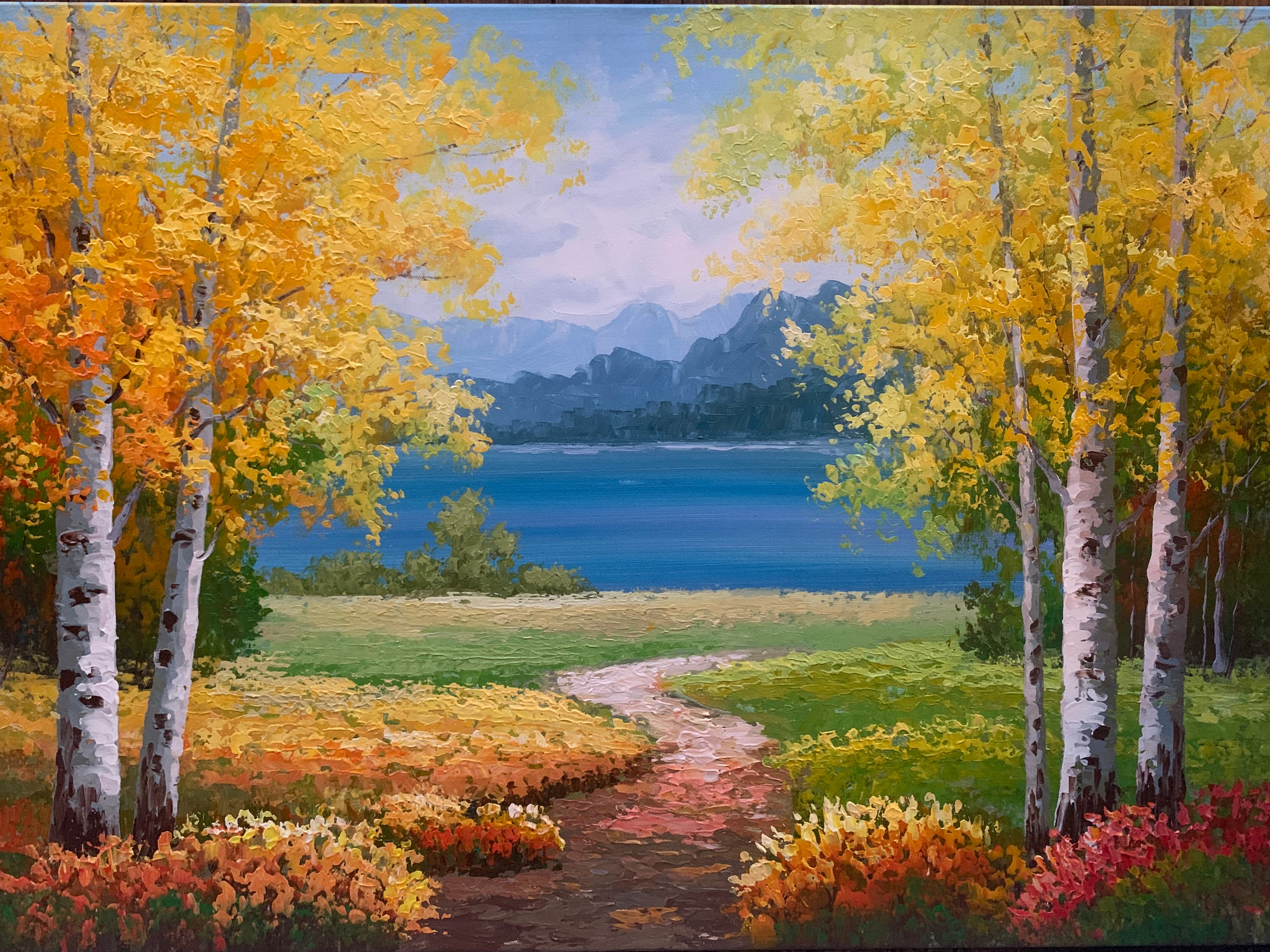 Moonlit Birch Forest | Exquisitely Hand-Painted by Senior Artists