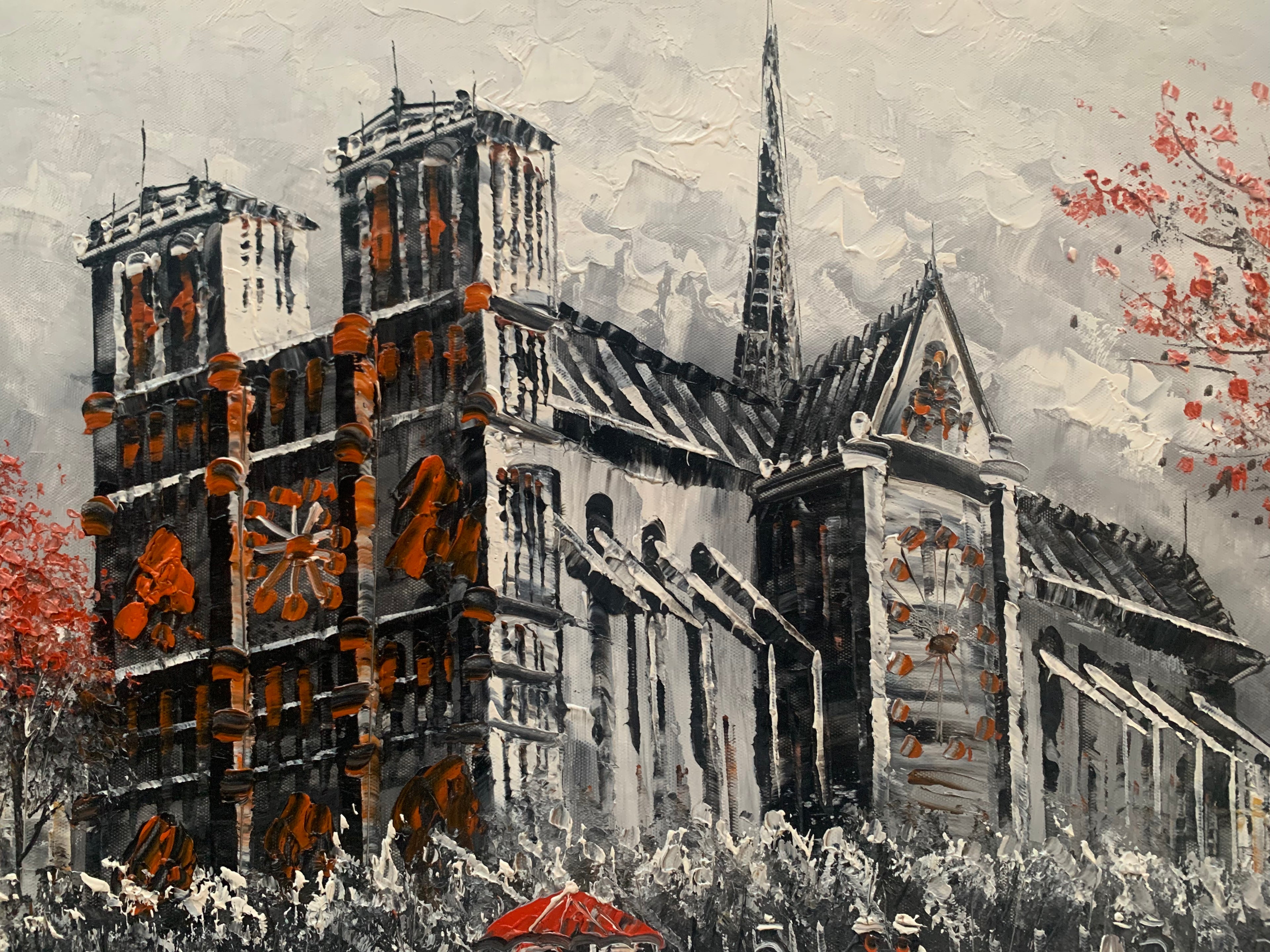 Rainy Town Charm | Exquisitely Hand-Painted by Senior Artists