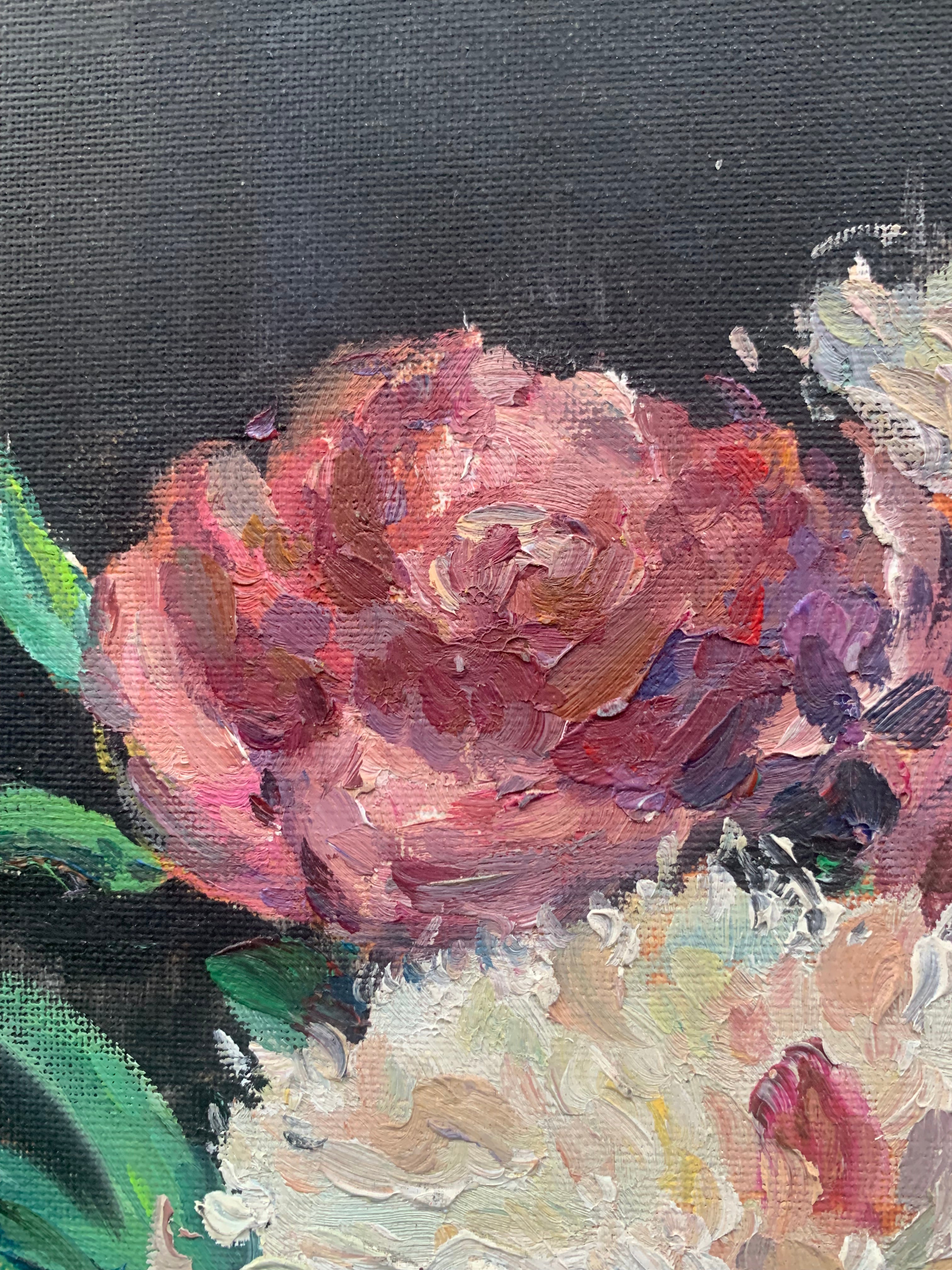 Peonies in Glass Vase — Exquisitely Hand‑Painted by Professional Artists