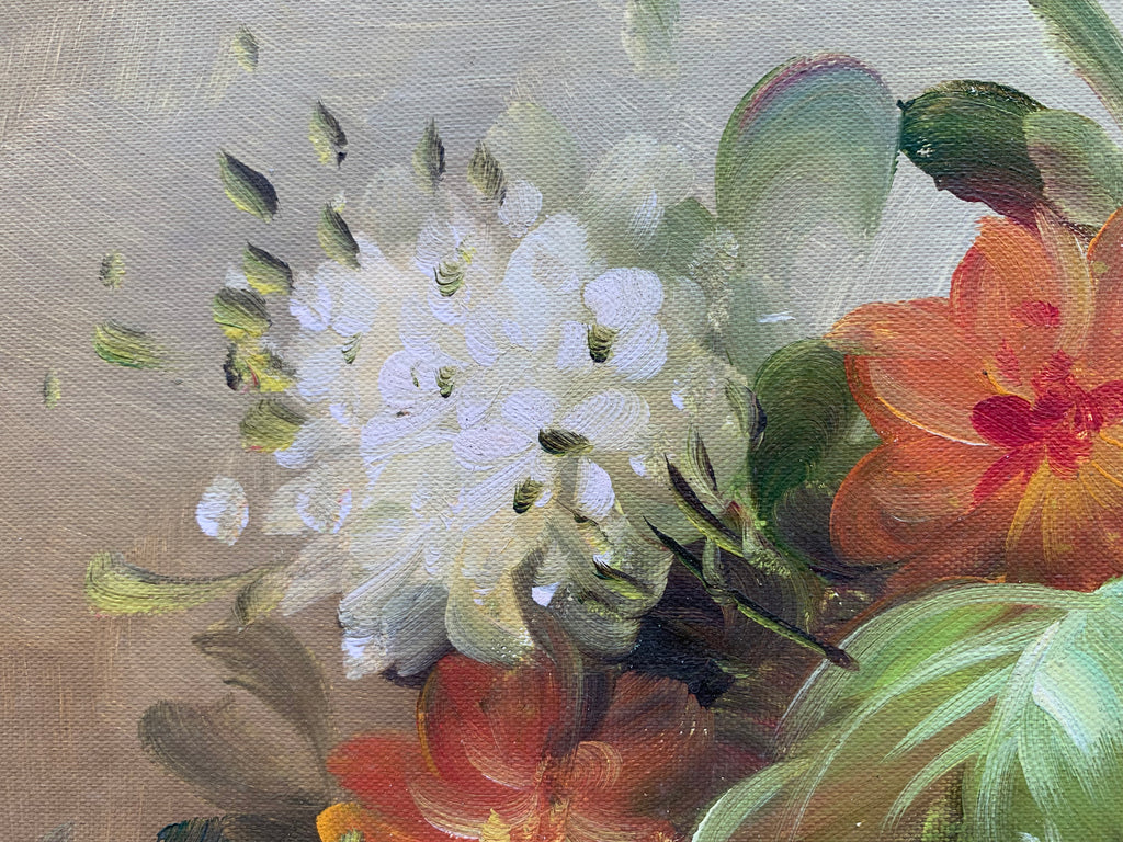 Golden Vase Floral Arrangement — Hand‑Painted by Professional Artists