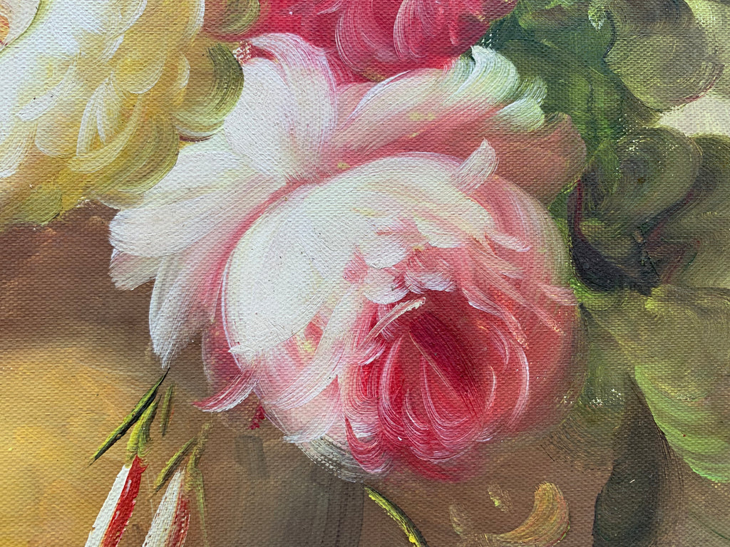 Golden Vase Floral Arrangement — Hand‑Painted by Professional Artists