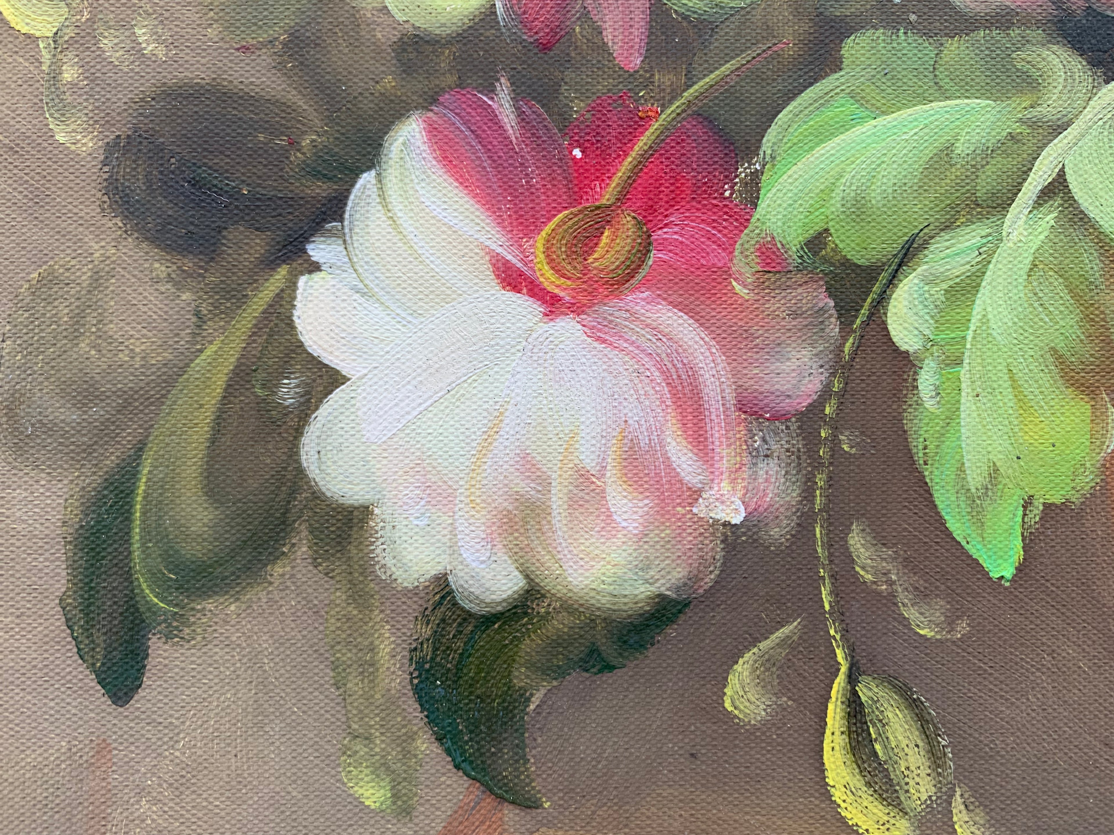 Golden Vase Floral Arrangement — Hand‑Painted by Professional Artists