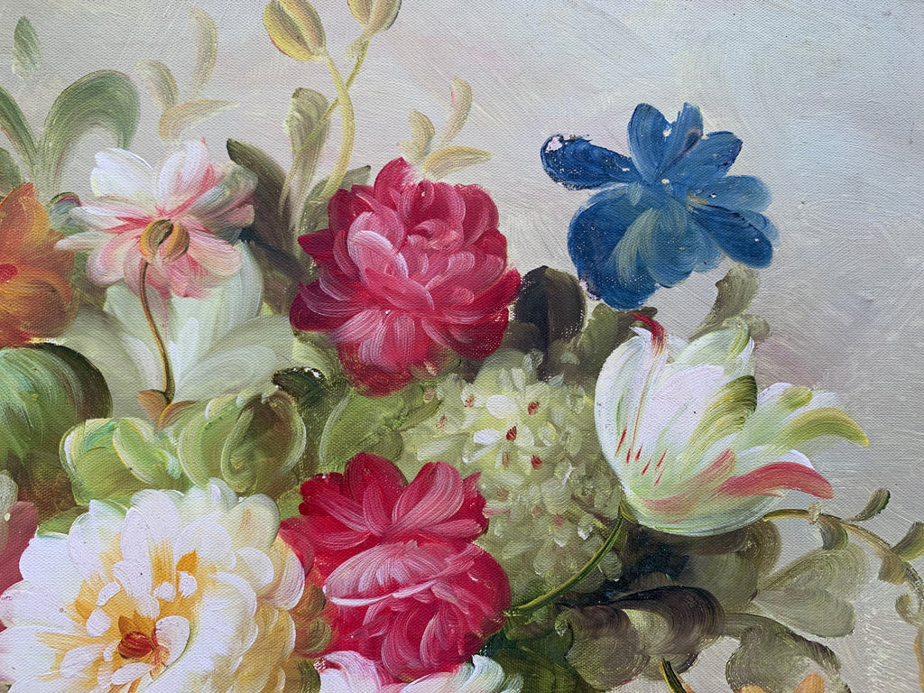 Golden Vase Floral Arrangement — Hand‑Painted by Professional Artists