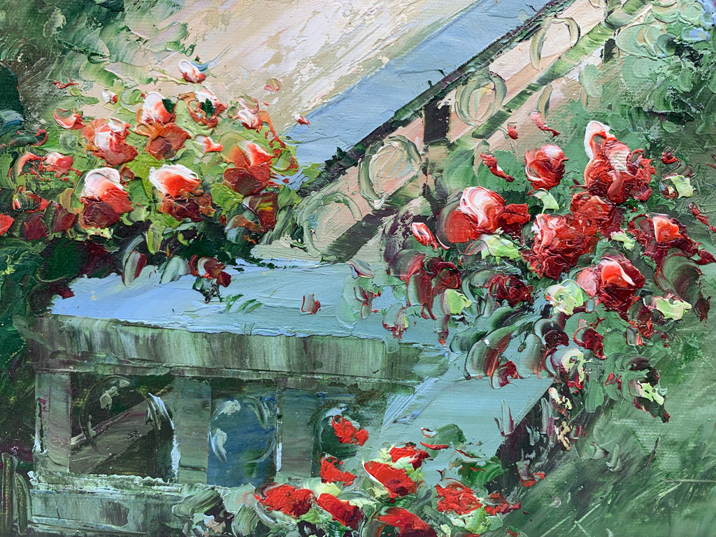 Parisian Terrace with Eiffel Tower View — Exquisitely Hand‑Painted by Professional Artists