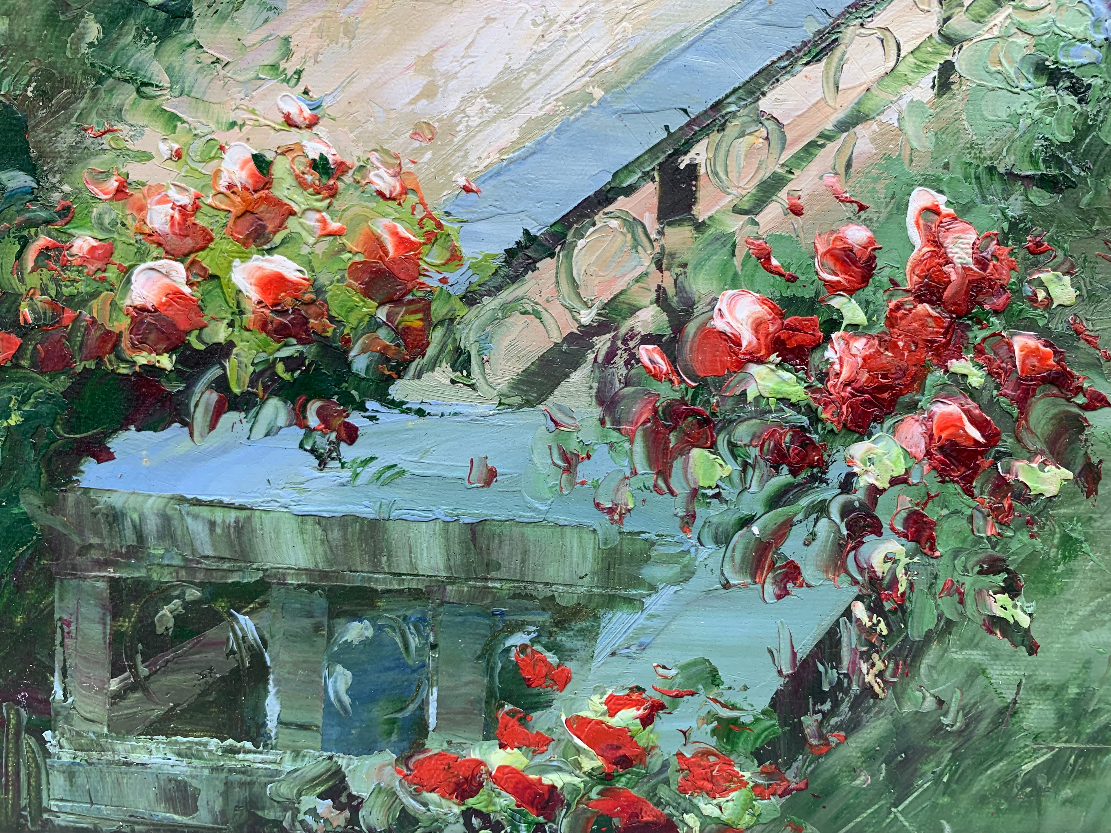 Parisian Terrace with Eiffel Tower View — Exquisitely Hand‑Painted by Professional Artists