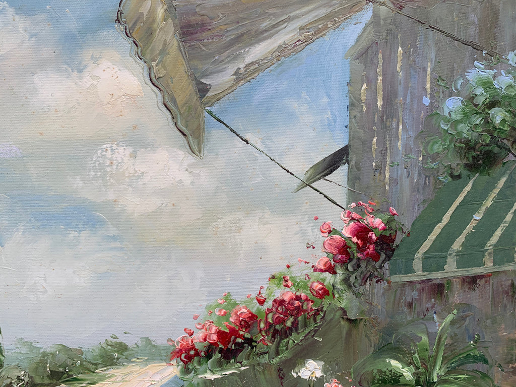 Parisian Terrace with Eiffel Tower View — Exquisitely Hand‑Painted by Professional Artists