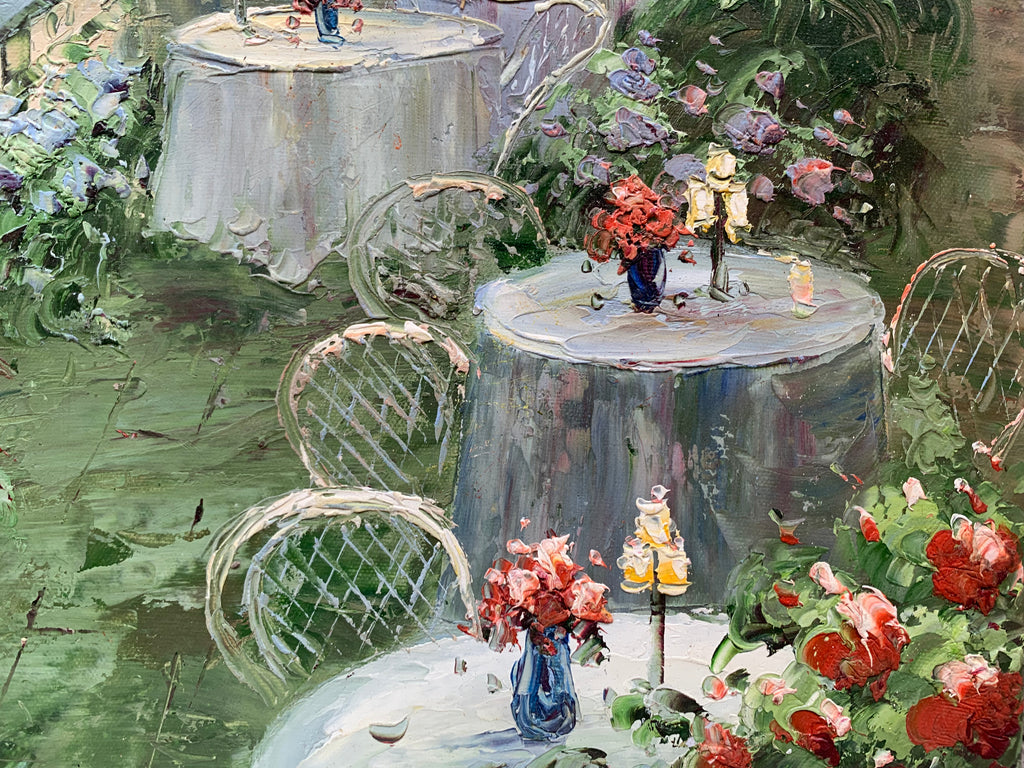 Parisian Terrace with Eiffel Tower View — Exquisitely Hand‑Painted by Professional Artists