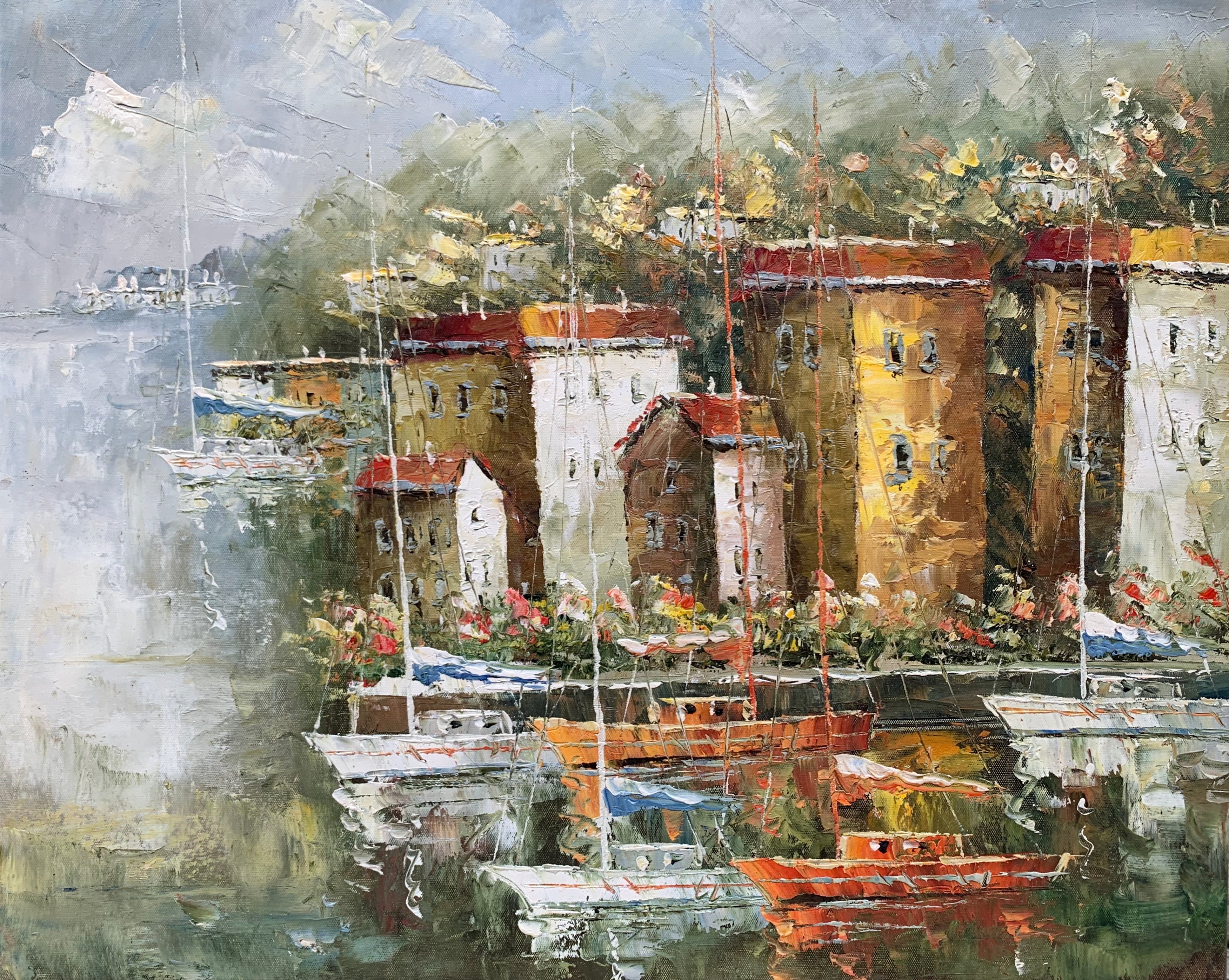 Harbor Town — Hand-Painted by Senior Artists