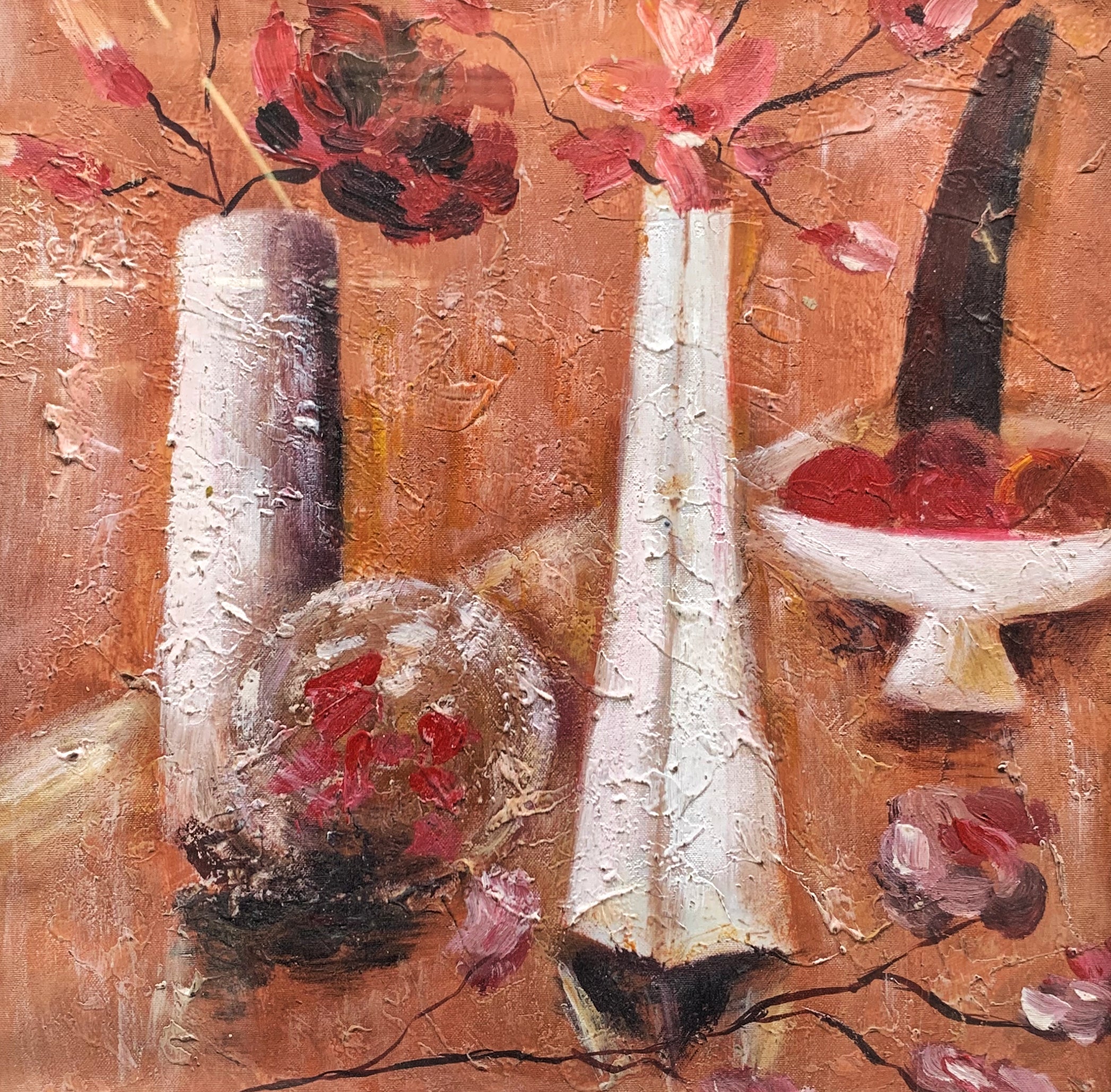 Textured Floral Arrangement— Exquisitely Hand‑Painted by Professional Artists