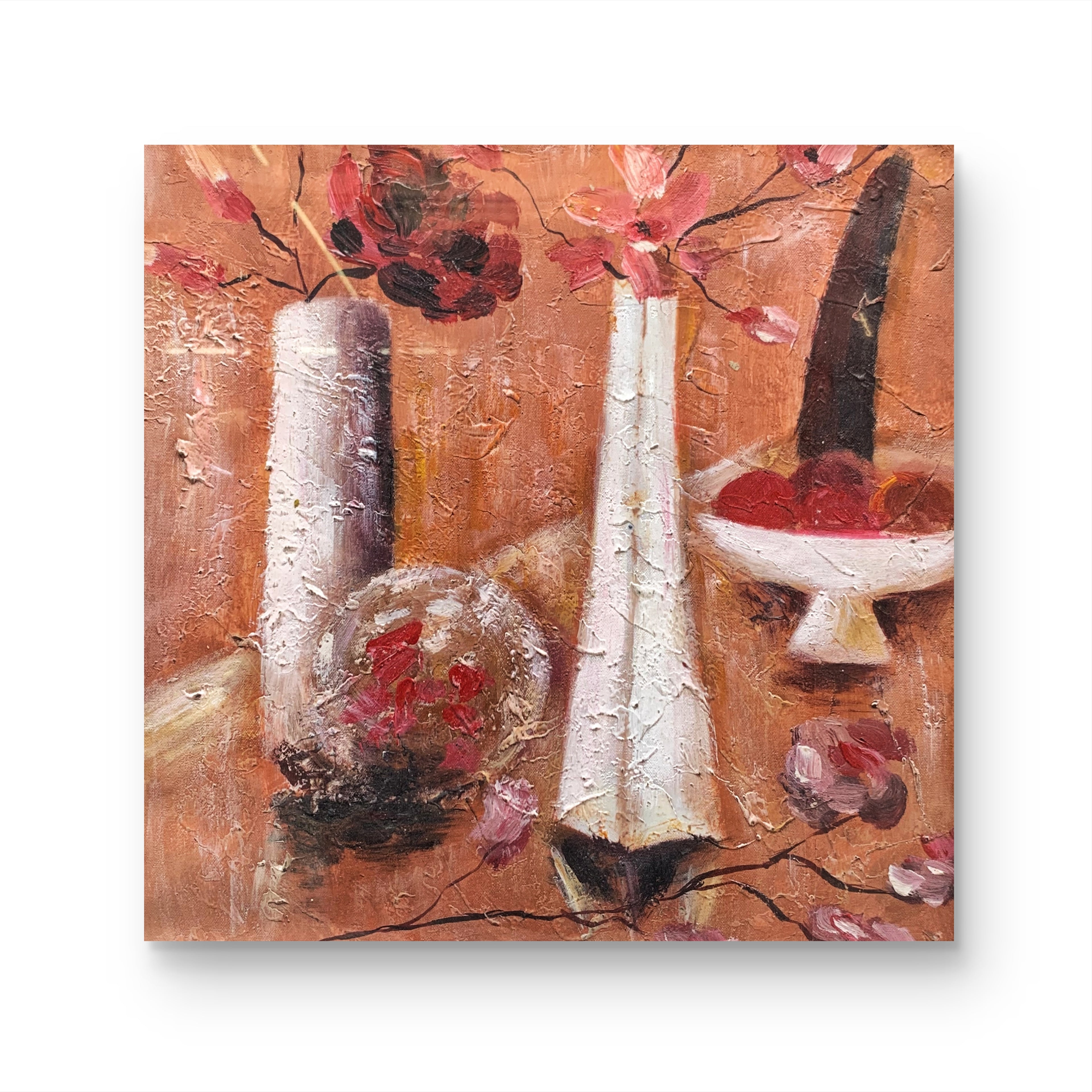 Textured Floral Arrangement— Exquisitely Hand‑Painted by Professional Artists